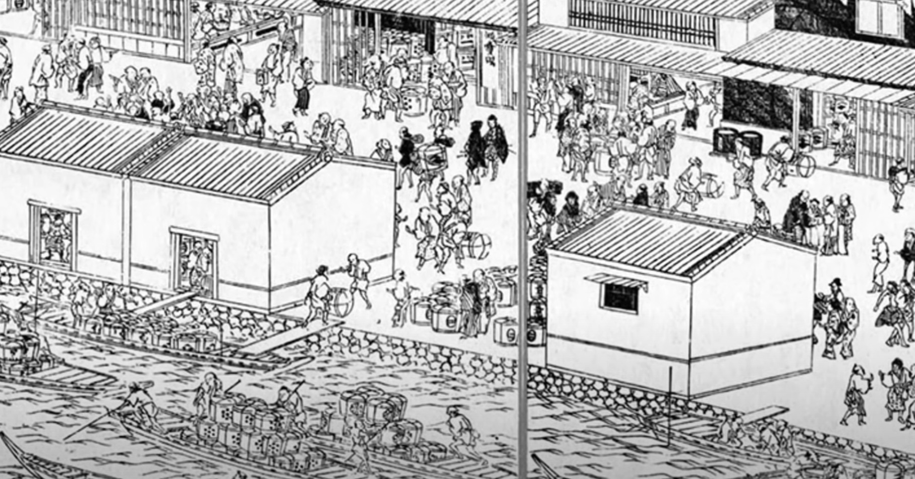 江戸時代の港の賑わいを描いた古地図